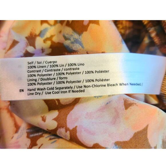 Band of the Free Brown Tan with Peach Floral Bra Cup Coastal Cowgirl Maxi Dress - Picture 7 of 7